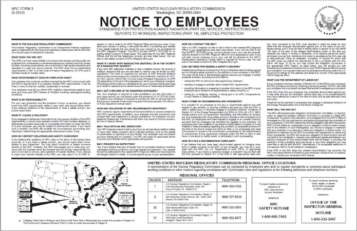 nrc form 3 notice to employees